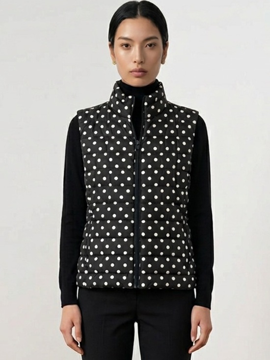 LOFT Pants - LOFT Black Polka Dot Quilted Vest